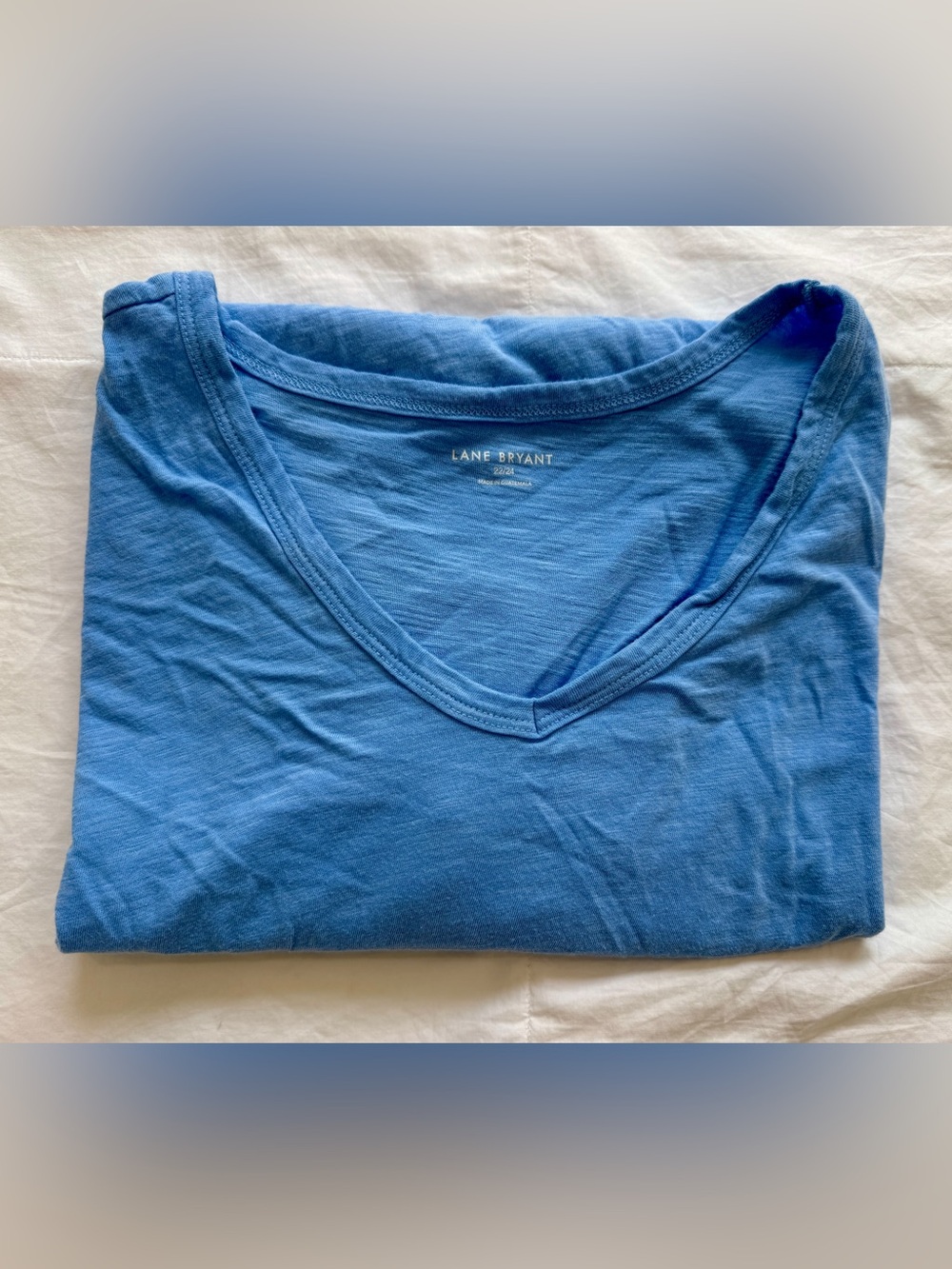 Lane Bryant Women's Blue V-Neck Shirt